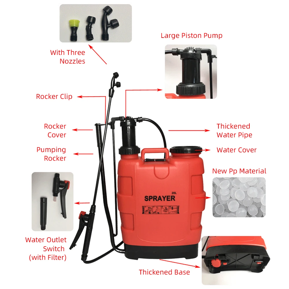 16l 18l 20l Hot Selling Plastic Professional Backpack Pressure Farm Pesticide Sprayer Pump For Agriculture