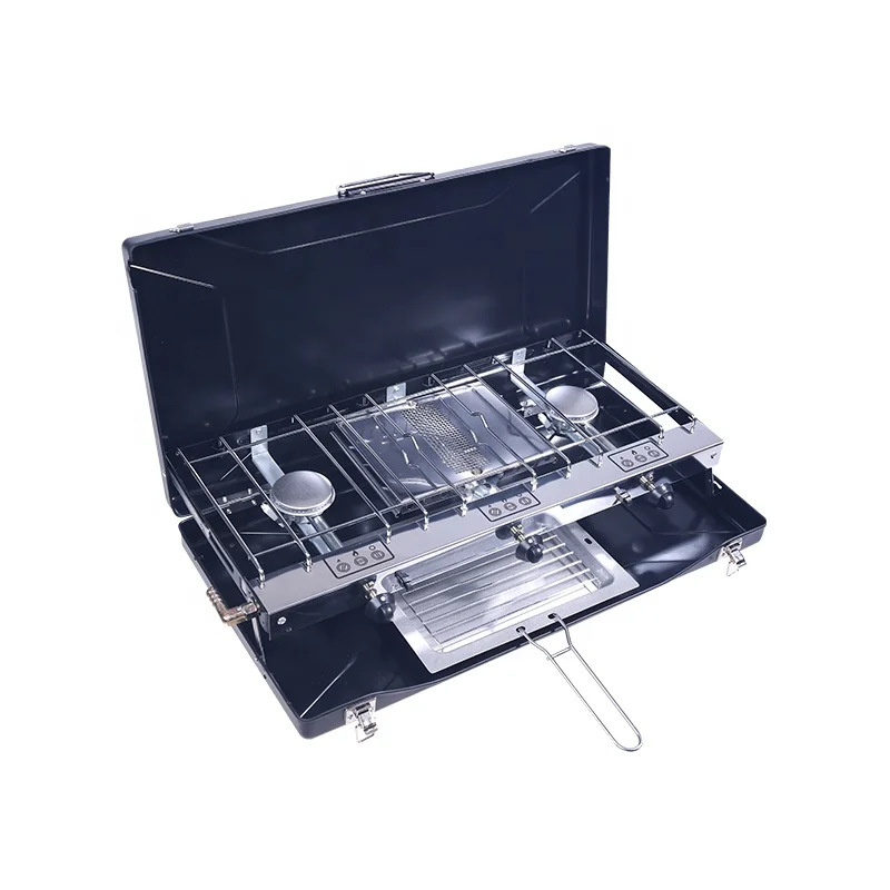 Wholesale Newest portable camping gas burner 2 burner camping gas stove