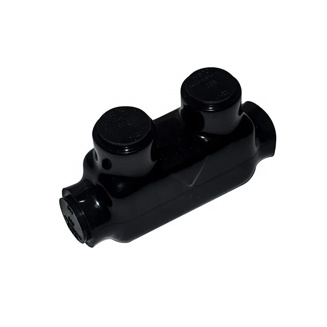 Electrical Power In-Line Splice Aluminum Connector, Black Insulated Cable Connectors,Dual Sided Insulated Connector,QMS-D500-1