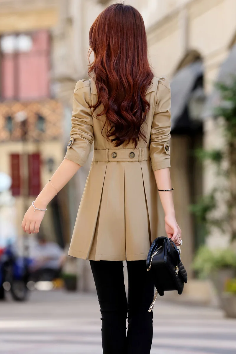 6887 Korean fashion new design slim fit women long overcoat plus size M-4XL