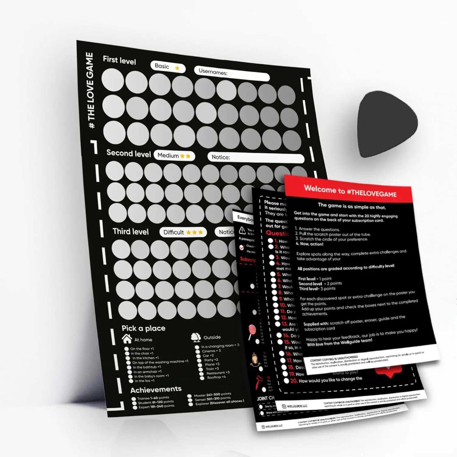 169 Scratch Off Cards Poster Love Tasks Black Poster Customized for Couple Gift Unframed Decor Home Wallpaper