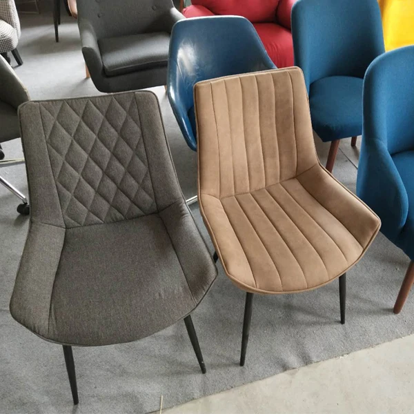 
Modern style metal legs leather upholstered dining room chairs 
