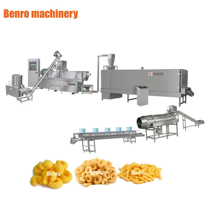 100-150 KG/H Pallet food snack extruder processing line industrial corn puffs cheese ball corn snacks making machine