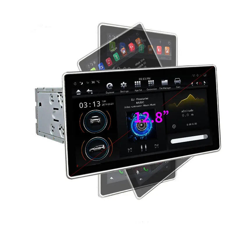 Klyde car stereo KD-12501 2 din tesla style vertical screen PX6 android radio universal car video dvd player with gps navigation