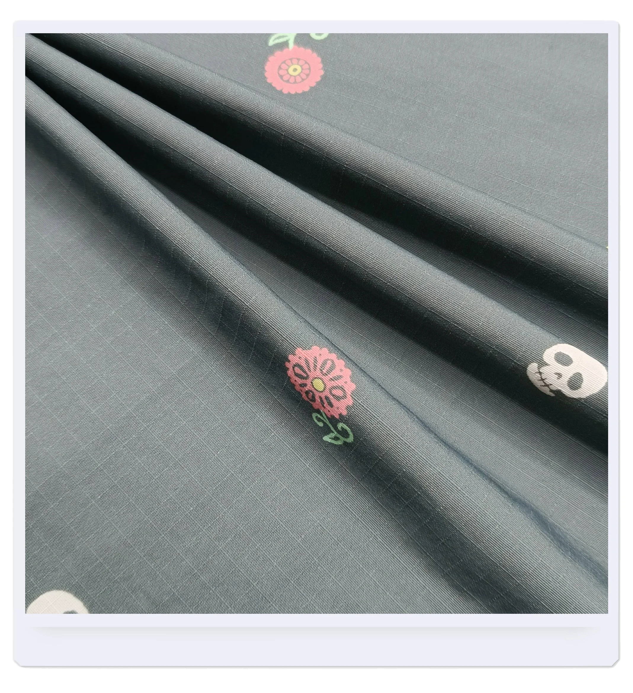 Casual jacket windbreaker woven fabric 0.5x0.6 full dull nylon plaid taslon digital direct spray printing