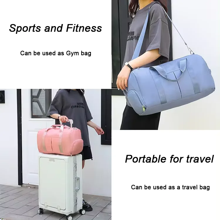 2025 Large Capacity Spend the Night Pink Sport Weekend Bags Training Yoga Bag Waterproof Durable Gym for Women