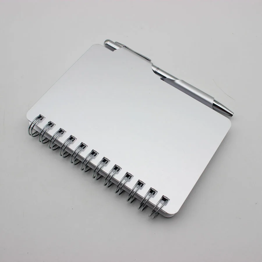 Metal Mini Pocket Cover Office Wire Spiral Journal Diary Notebook With Pen