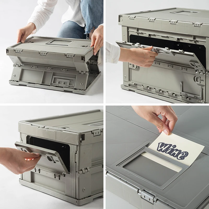 SHIMOYAMA 75L/19L Large Plastic Foldable Storage Box Clear Storage Containers Bins Stackable Storage Boxes with Lids