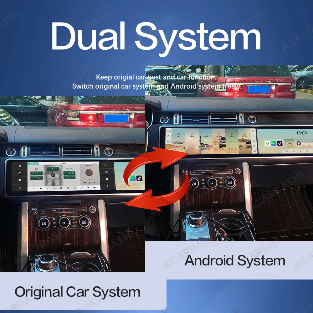 ACARDASH 2024 15.5 inch Android Radio Range Rover Vogue L405 Sport L494 Android 2013-2017 Car Stereo Head unit with Dual System