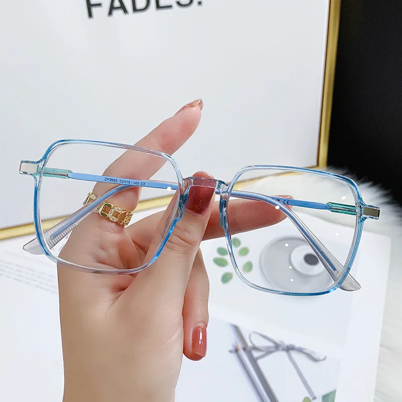 Wholesale Transparent Blue Rectangle Eye Glasses Optical Frame Spectacle Pc Cheap Optical Eyeglasses Frames