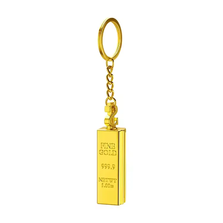 Creative Vintage Gold Bar Shaped Keychain Lighter Portable and Refillable for Cigarette Use in Kitchen