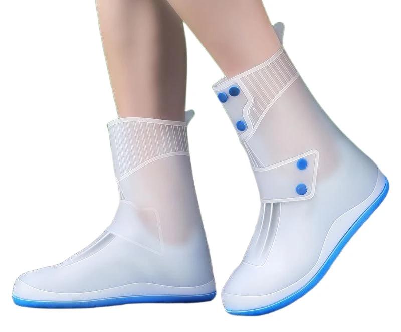 0363462 FASHIONABLE Multi-Color Transparent PVC Big Open Unisex Anti-Slip Rain Boots Rain Shoes Galoshes