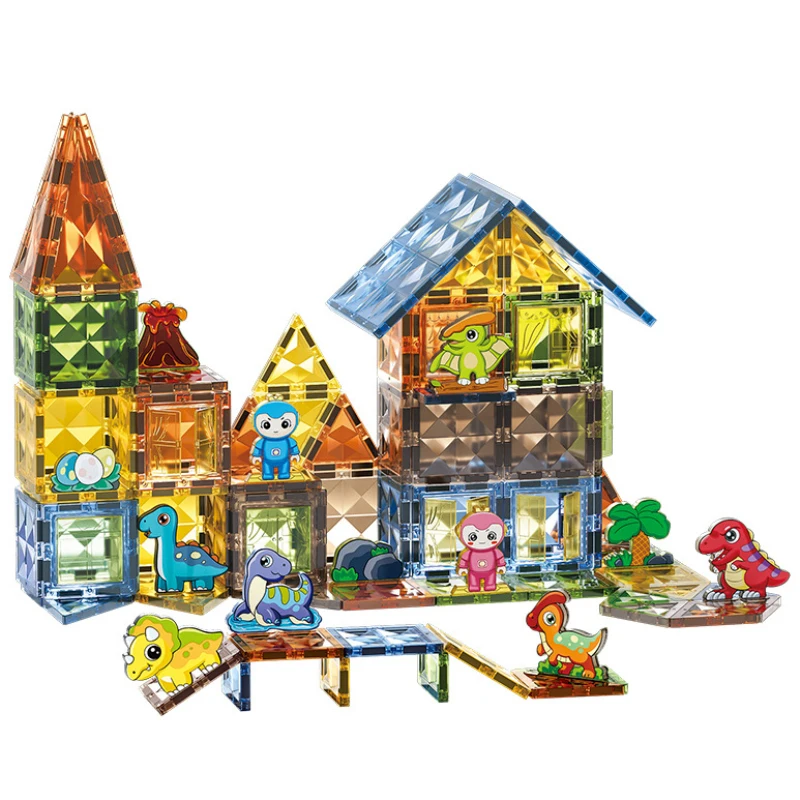 New Educational Toys Kids Tiles Building Blocks Sets 116PCS Magnetic Toy Brick With Animal