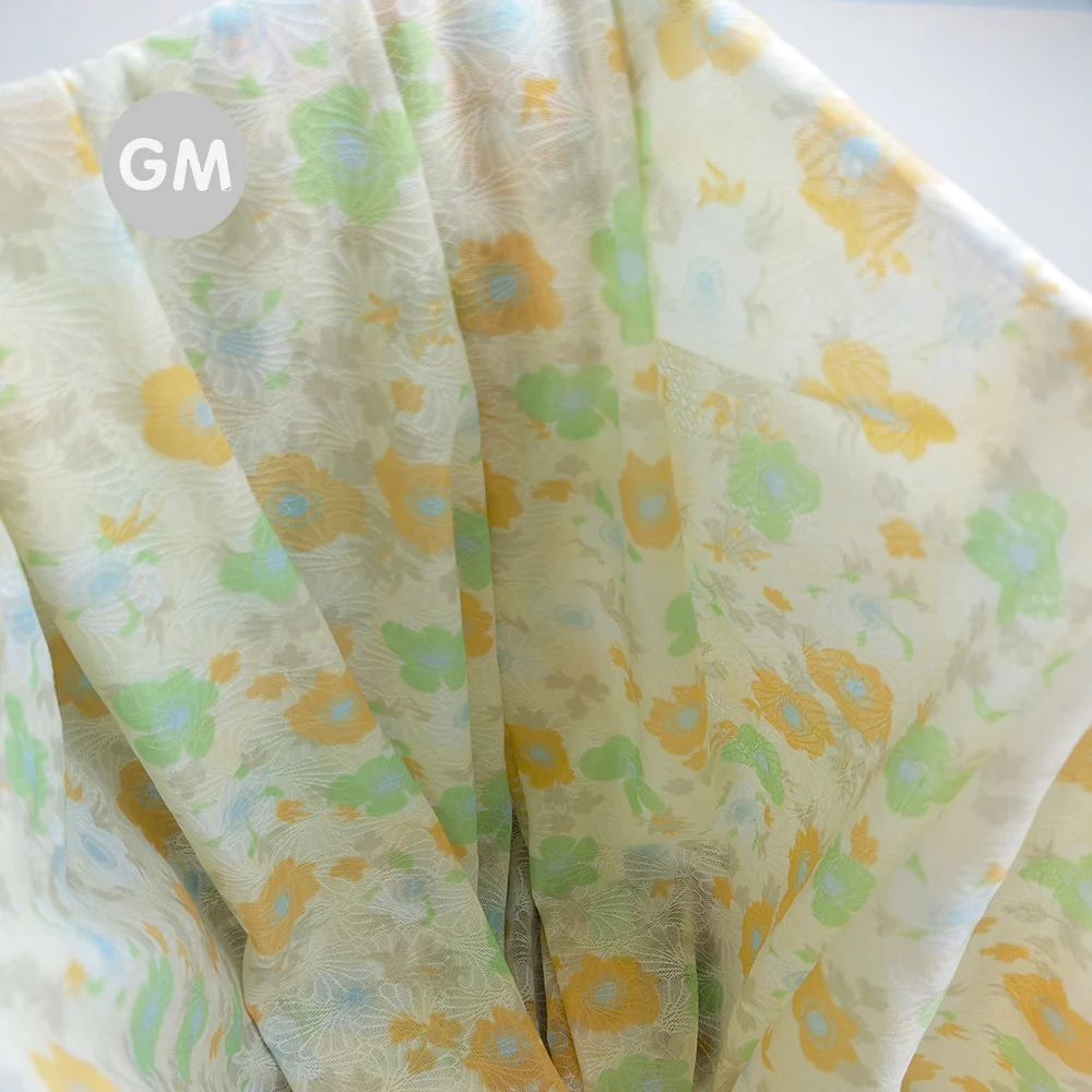 LACE PRINTED FABRIC NYLON 4WAY SPANDEX KNIT FABRIC FOR CLOTH