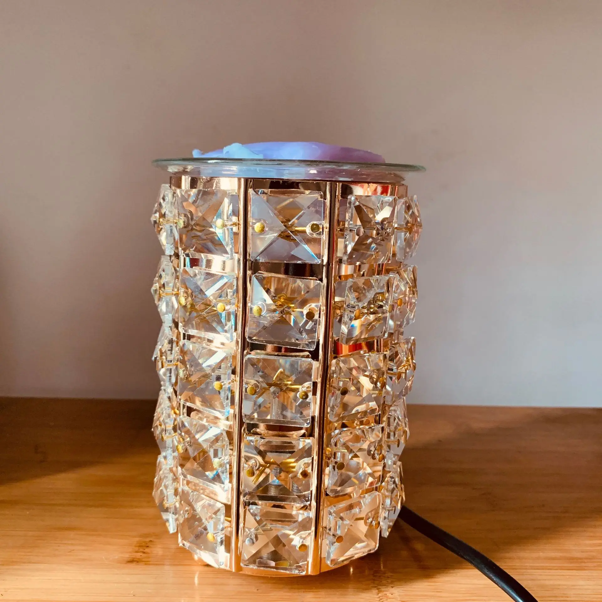 Crystal Glass plug in electric aroma wax melts warmer candle warmer essential oil Crystal oil Burner