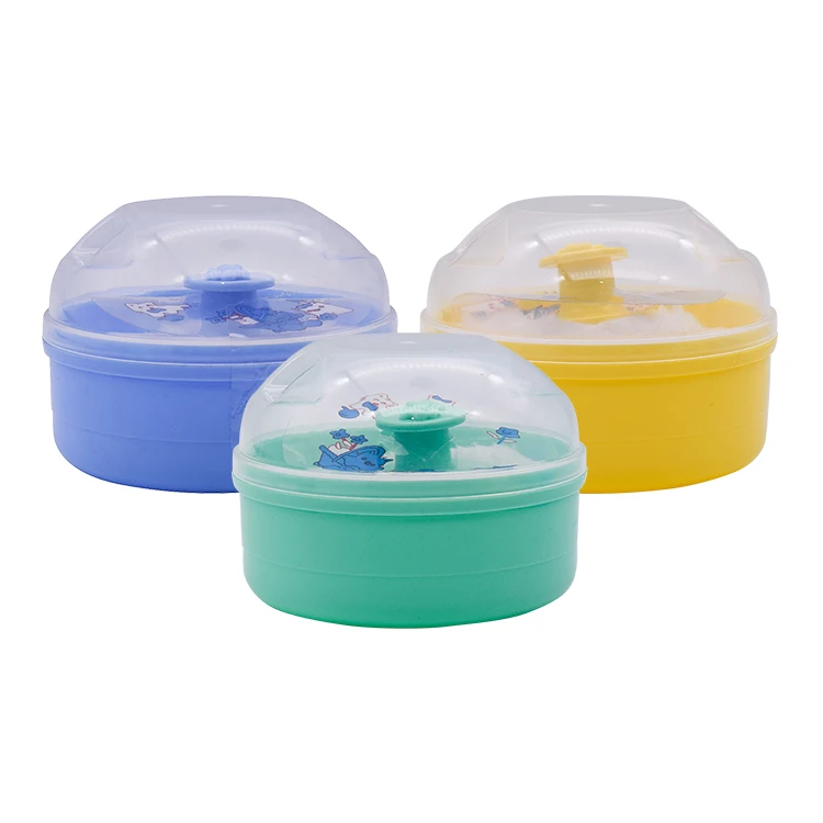 
Portable Soft PP Powder Case Baby Care Face Body Villus Powder Puff Box With Container 