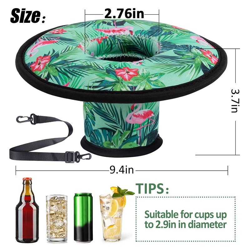 Cup holder float neoprene floating cup holder float insulated pool party beer coolers for pool can cooler champagnebeer soda