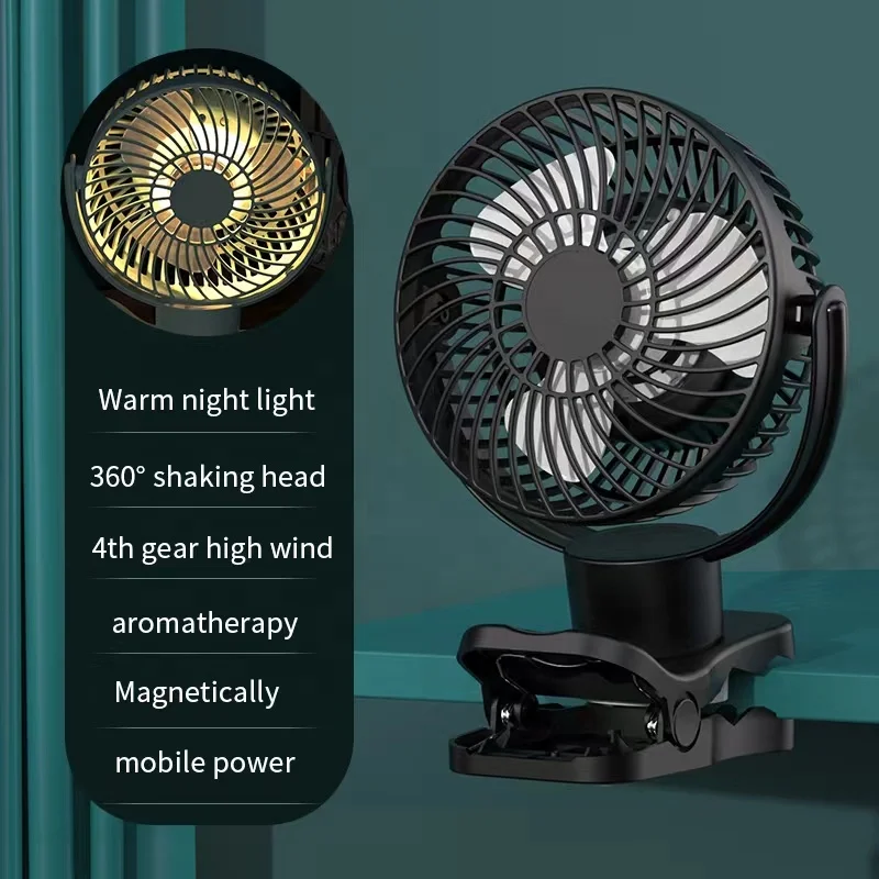 Портативный мини-вентилятор для кемпинга, 4 передачи, сильный ветер, аккумулятор 10000 мАч, перезаряжаемый настольный вентилятор