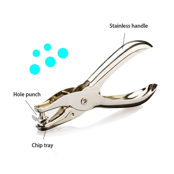 21423 Metal Paper Hole EVA Punch Single Hole Puncher for Paper and Crafts Round Circle Shape