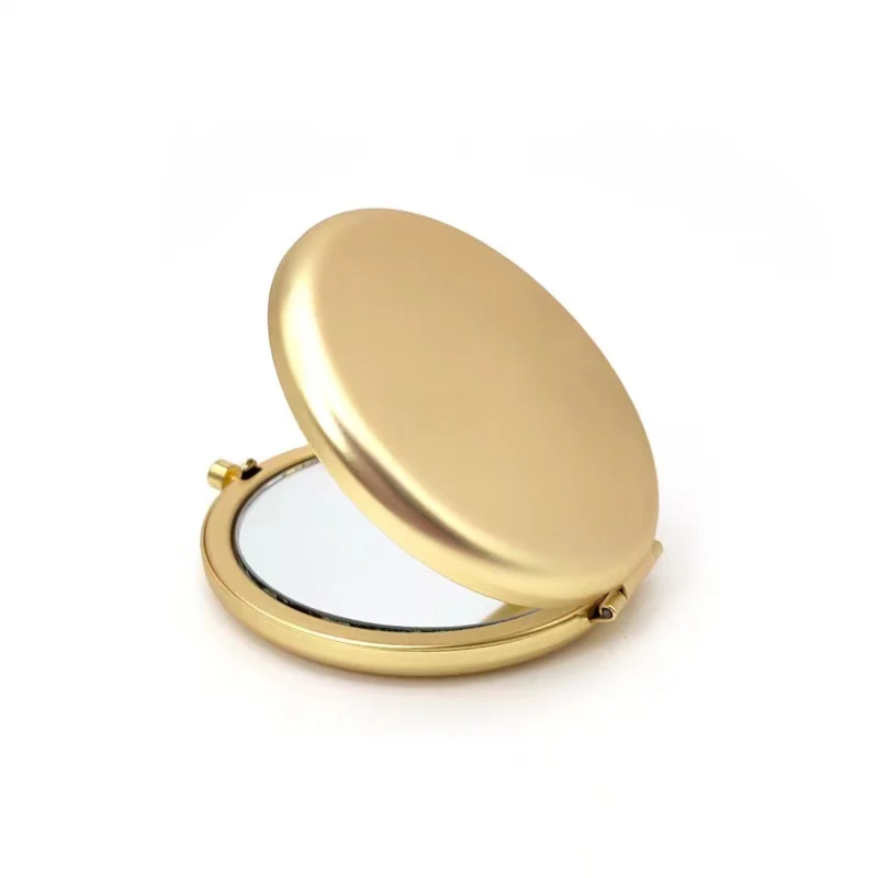 Portable Handheld Travel Pocket Mirrors Round Led Makeup Light Mirror With Custom Logo