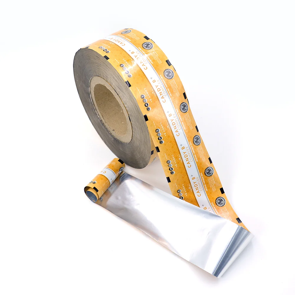 Free Sample Custom Aluminum Foil Sachet Roll Film for Sugar Candy Packing Food Grade Plastic Film Roll Packaging