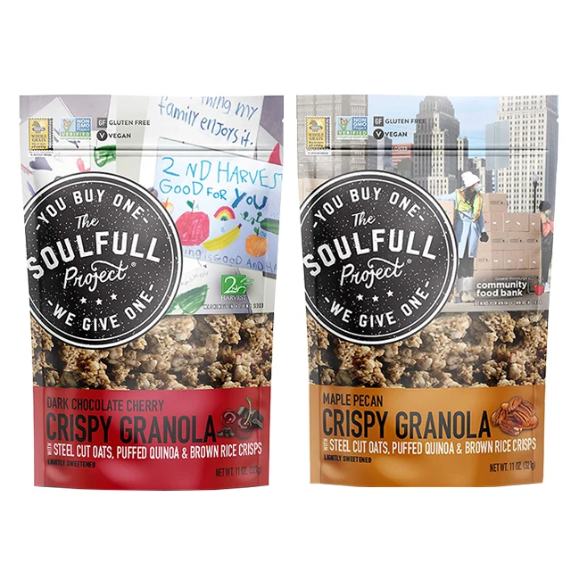 Wholesale custom 400g Moistureproof ziplock stand up pouch dried fruit flour cereal Fast food oatmeal packaging bags