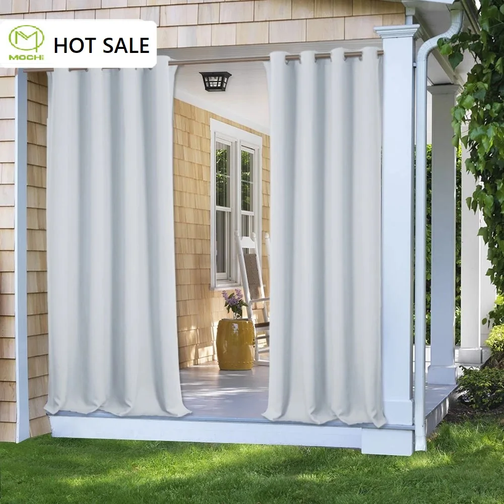 
11 Colors Outdoor Curtain Drape Blackout Light Blocking Fade Resistant with Grommet Rust-Proof for Porch&Beach&Patio 