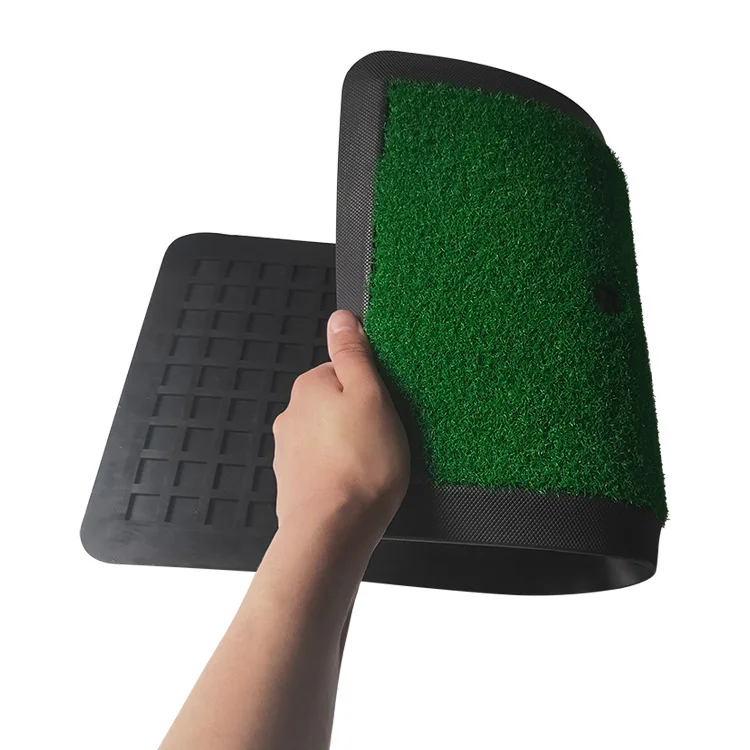 Premium Synthetic Turf Golf Practice Grass Mat Outdoor Swing Trainer Mat Heavy Duty Rubber Base Mini Portable Golf Hitting Mat