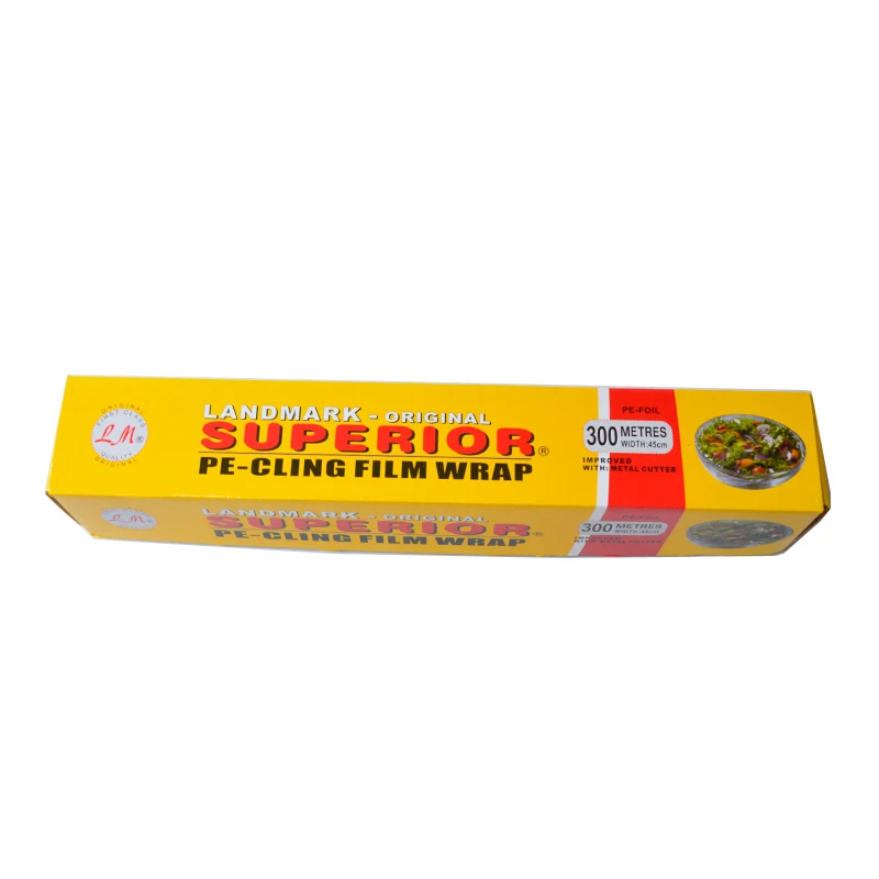 Food grade  wrap around 300 meters wrap stretch cling film for meat wrap