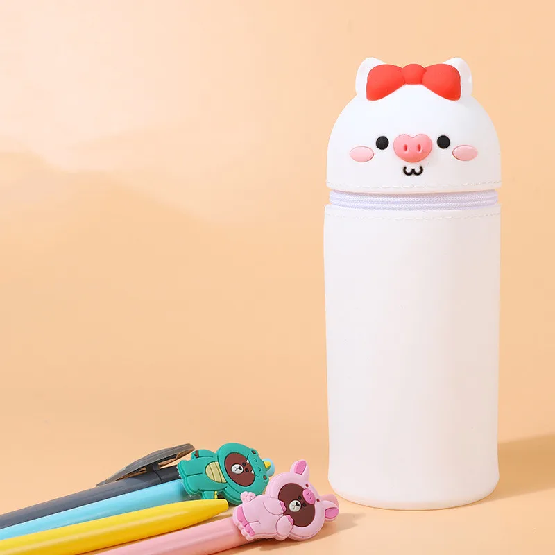 New Silicone Cartoon Creative Storage Box Pouch Stereoscopic Silicone Pen Holder Large Capacity Stress Relief Pencil Case