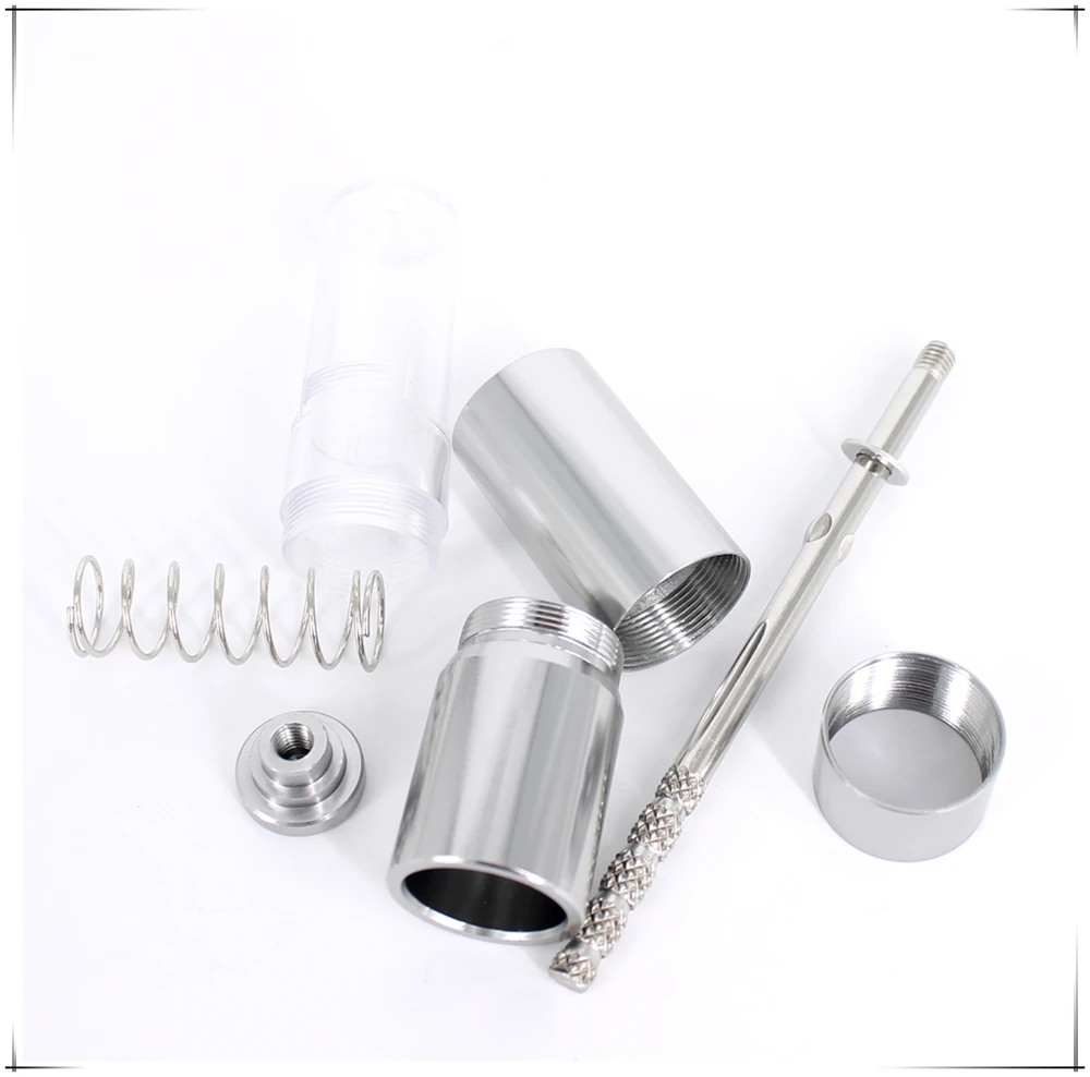 mini portable  aluminium thumb pump manual salt and pepper mill set