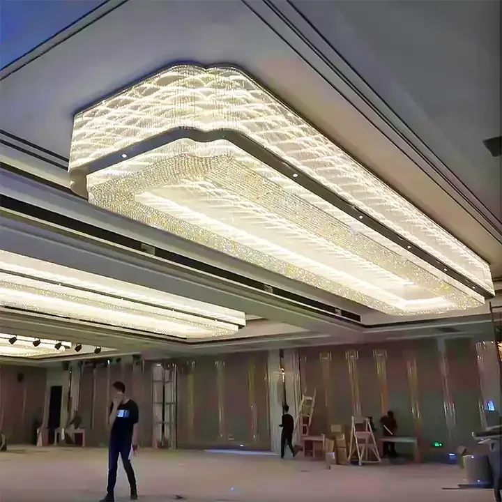 Hotel lobby villa engineering custom creative modeling lamp large modern light crystal chandelier ceiling luxury