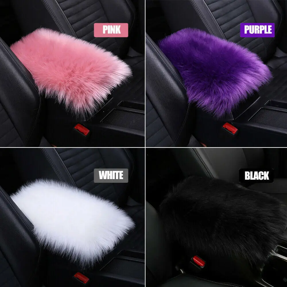 Подлокотник из искусственного меха плюшевый подлокотник для автомобиля Центральной руки подкладка консоли шерстяная подушка защита универсальные аксессуары