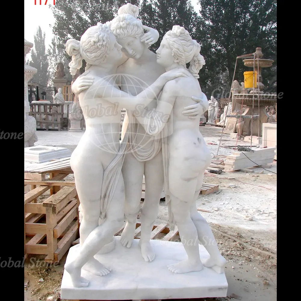 FANCY Life Size Marble Sexy Nude Woman Female Statues for Garden Outdoor