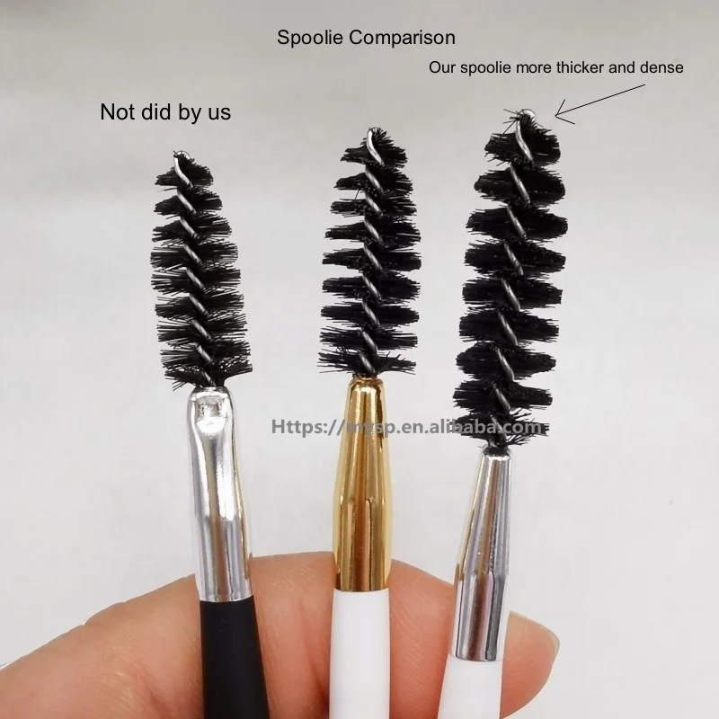 Short Handle Thick Density Bristles Bendable Spoolie Twisted Mascara Brush 8.5cm 9cm Mini Small Eyelash Brush