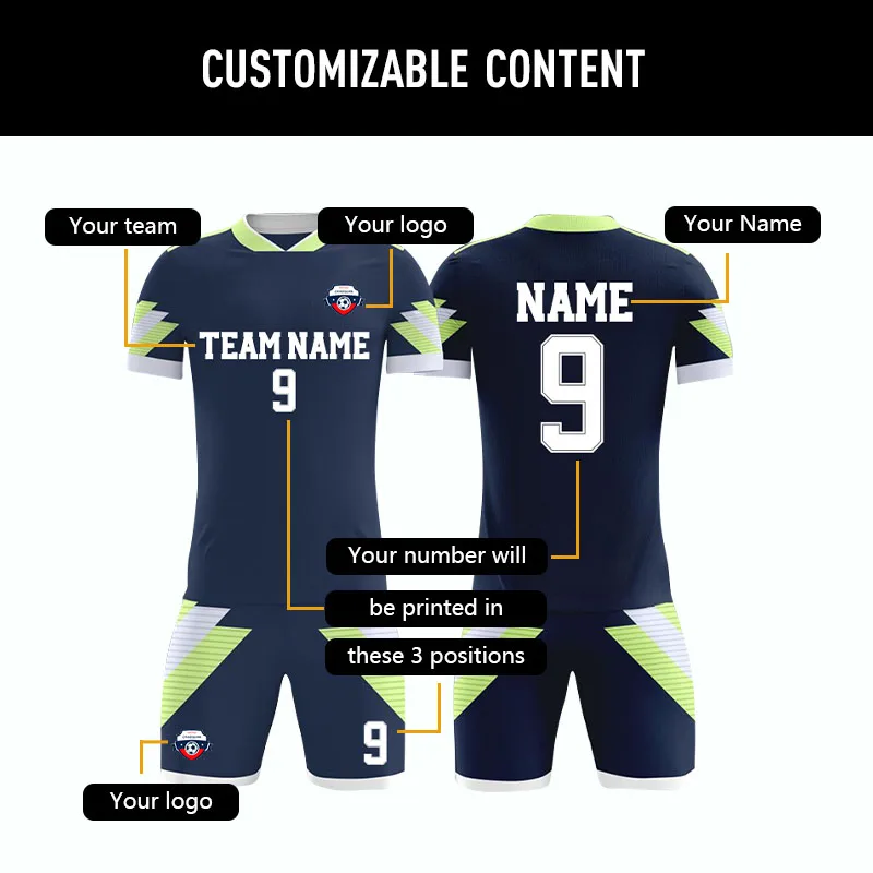 Custom Retro Football Shirts Sublimation Printing Sports Soccer Jerseys Team Club Football Uniforms Sets Kits Soccer Wear