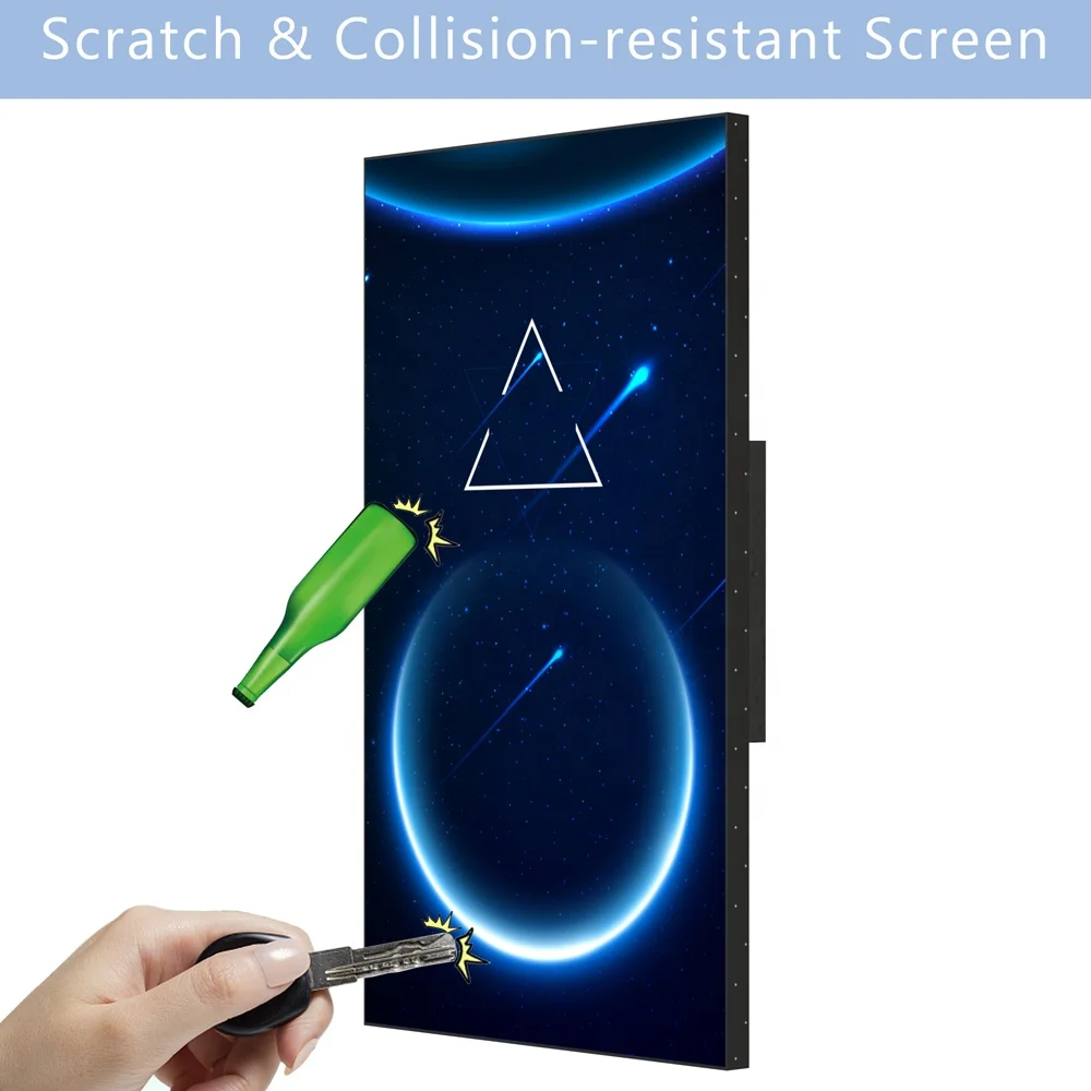 Фабричный противоударный 85-дюймовый ЖК-экран для рекламы для торгового центра, с защитой от царапин, настенный ЖК-видеостена с бронированным стеклом