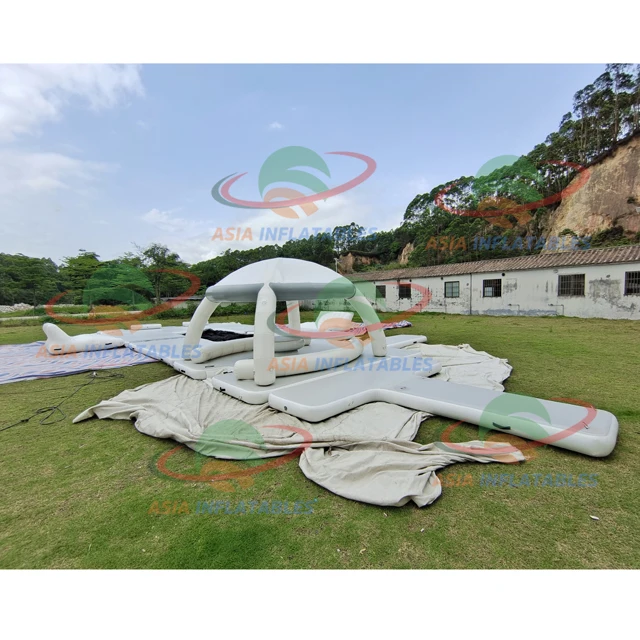 Water lake comfortable floating island inflatable dock platform aqua party