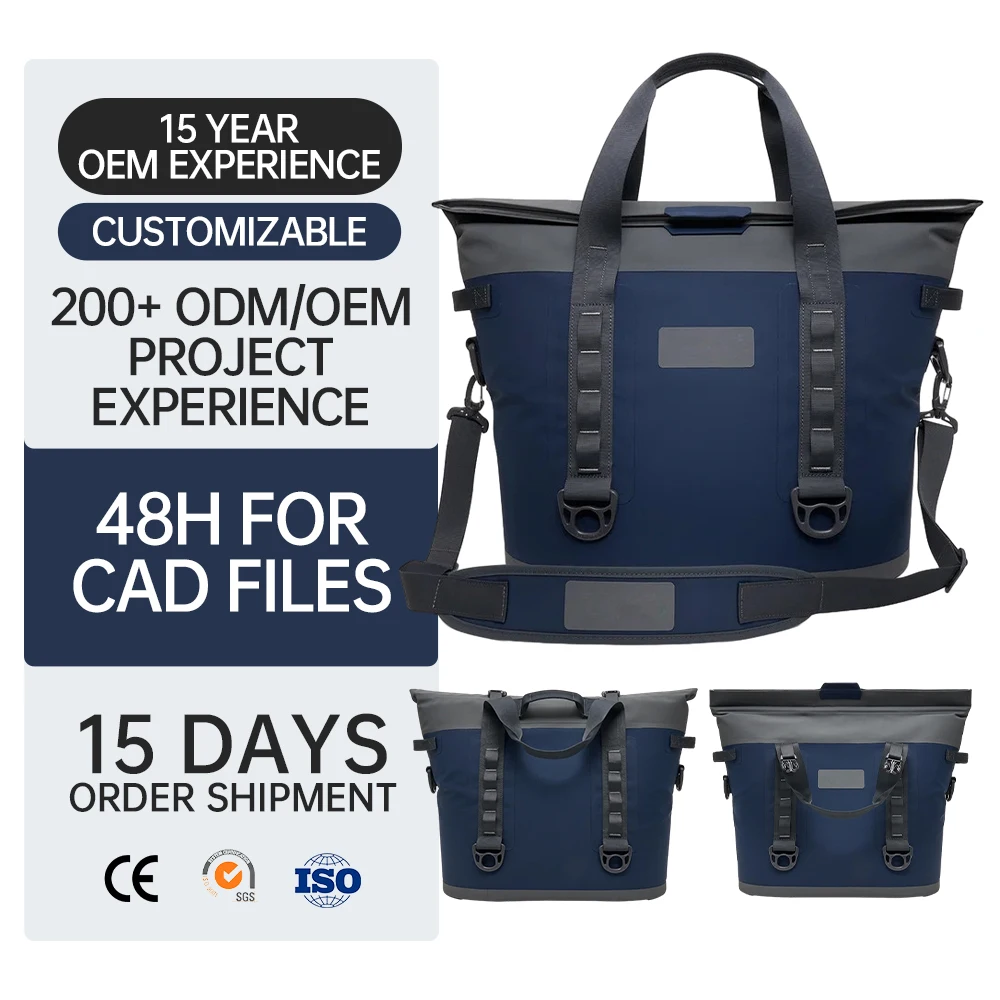 20L TPU Waterproof shoulder soft Insulated Cooler Backpack Popular Handsome Simple Design Black Cooler Bags