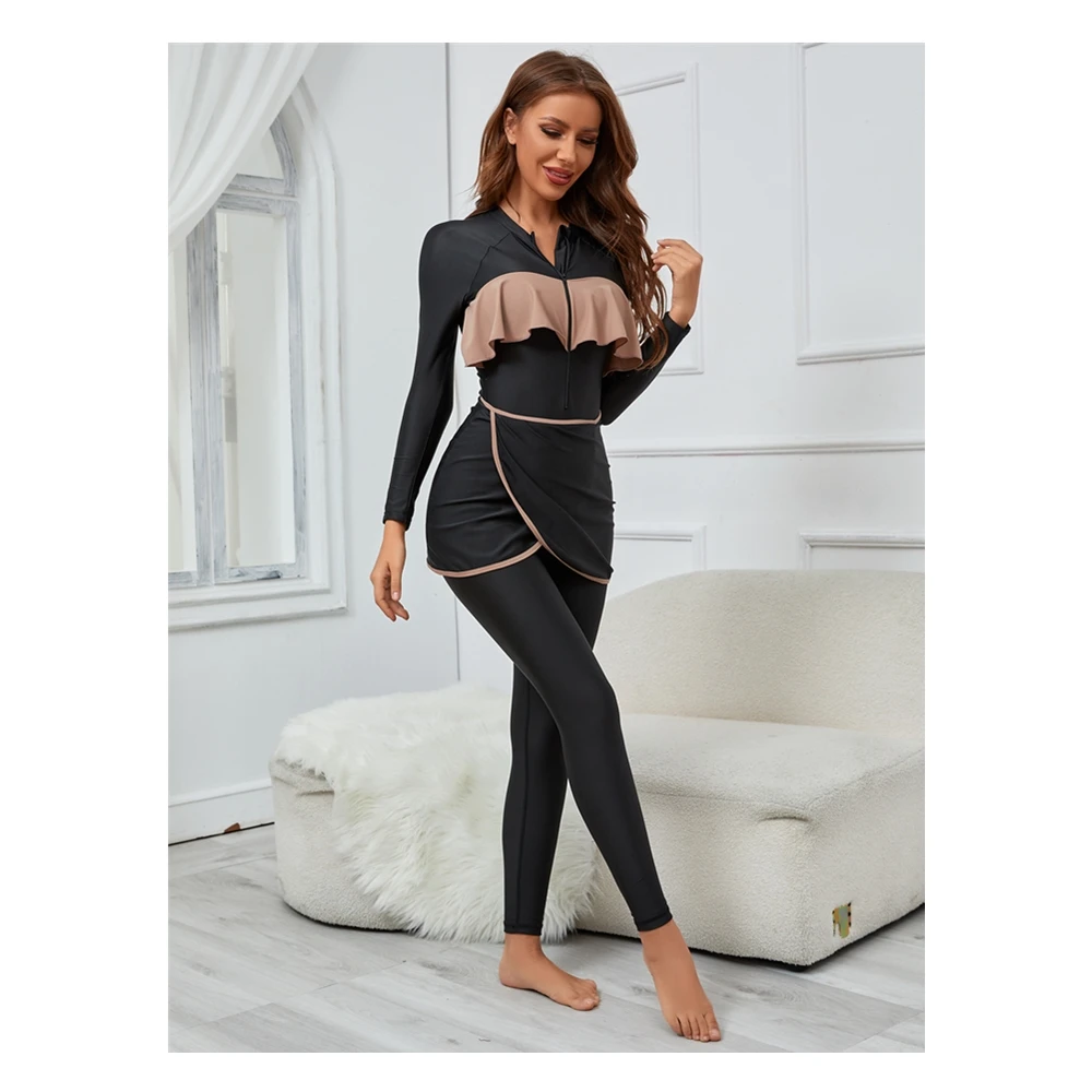 SIPO New Arrival Feminine Muslimah 2 Pcs Swimwear With Long Pants Modesty Islamic Clothing Swin Burkini