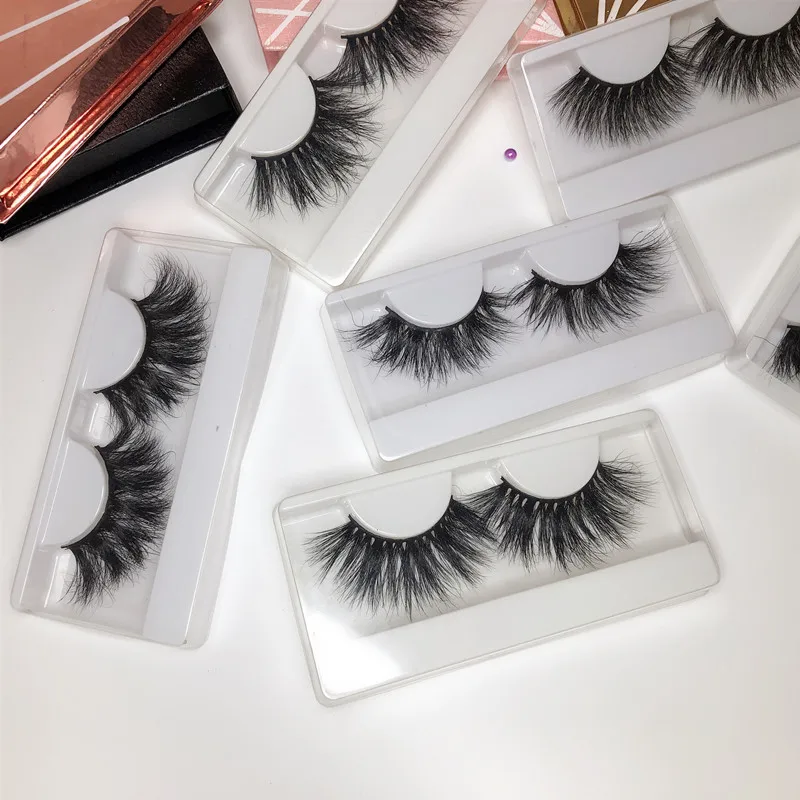 
25mm Private Label Custom Packaging Box 100% Handmade Real Mink Lashes 3d 5d False Mink Eyelashes Vendors 