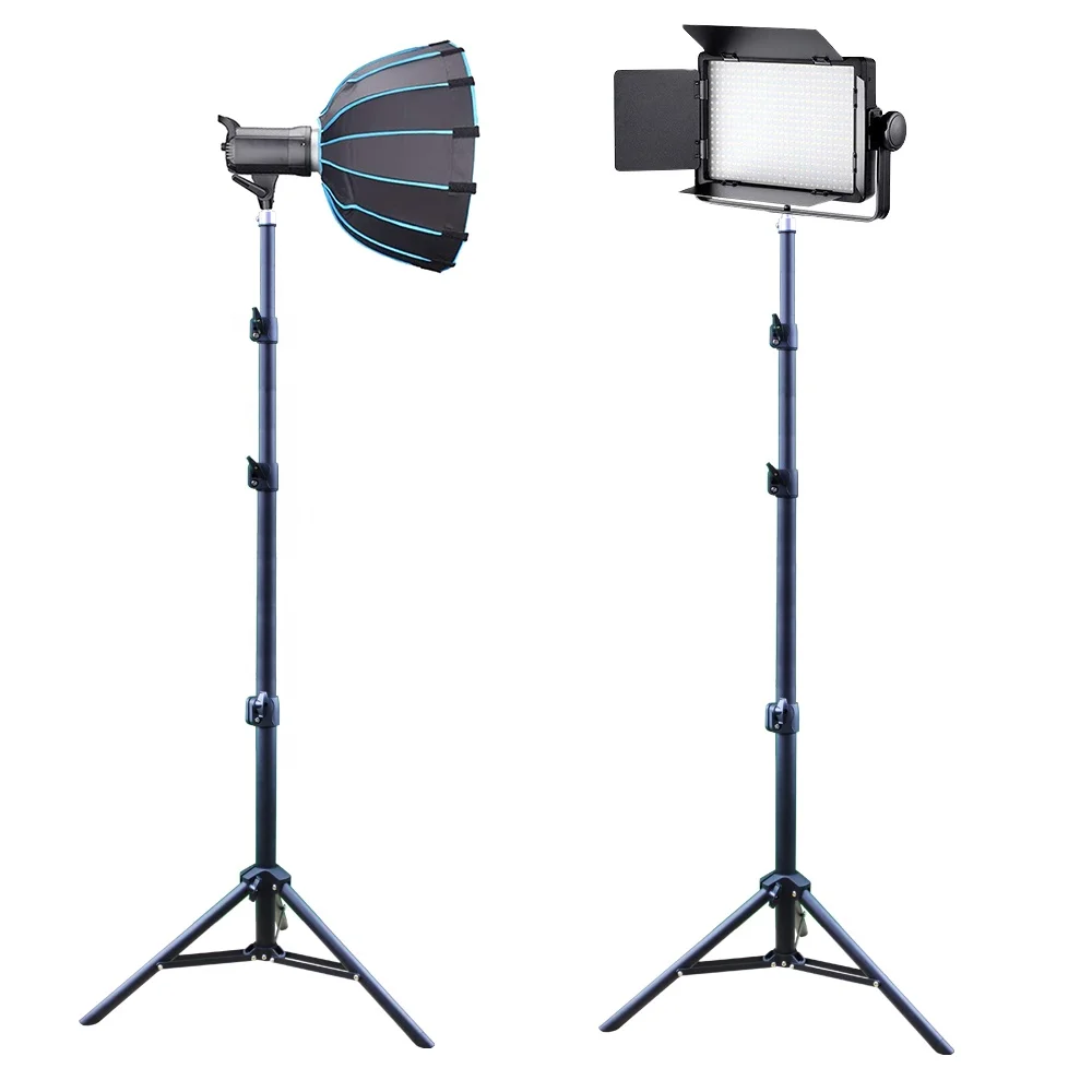 light led lamp stand work camera tripod photography adjustable recording video extendable big pipe flor stand