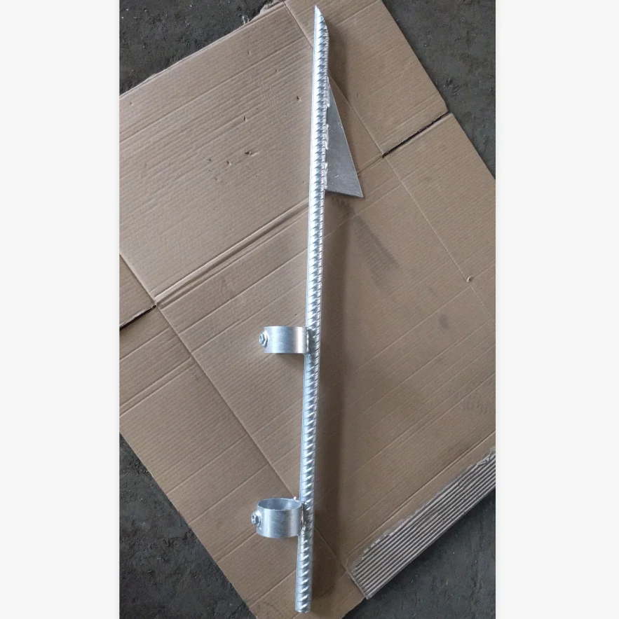 Black steel ground spike anchor