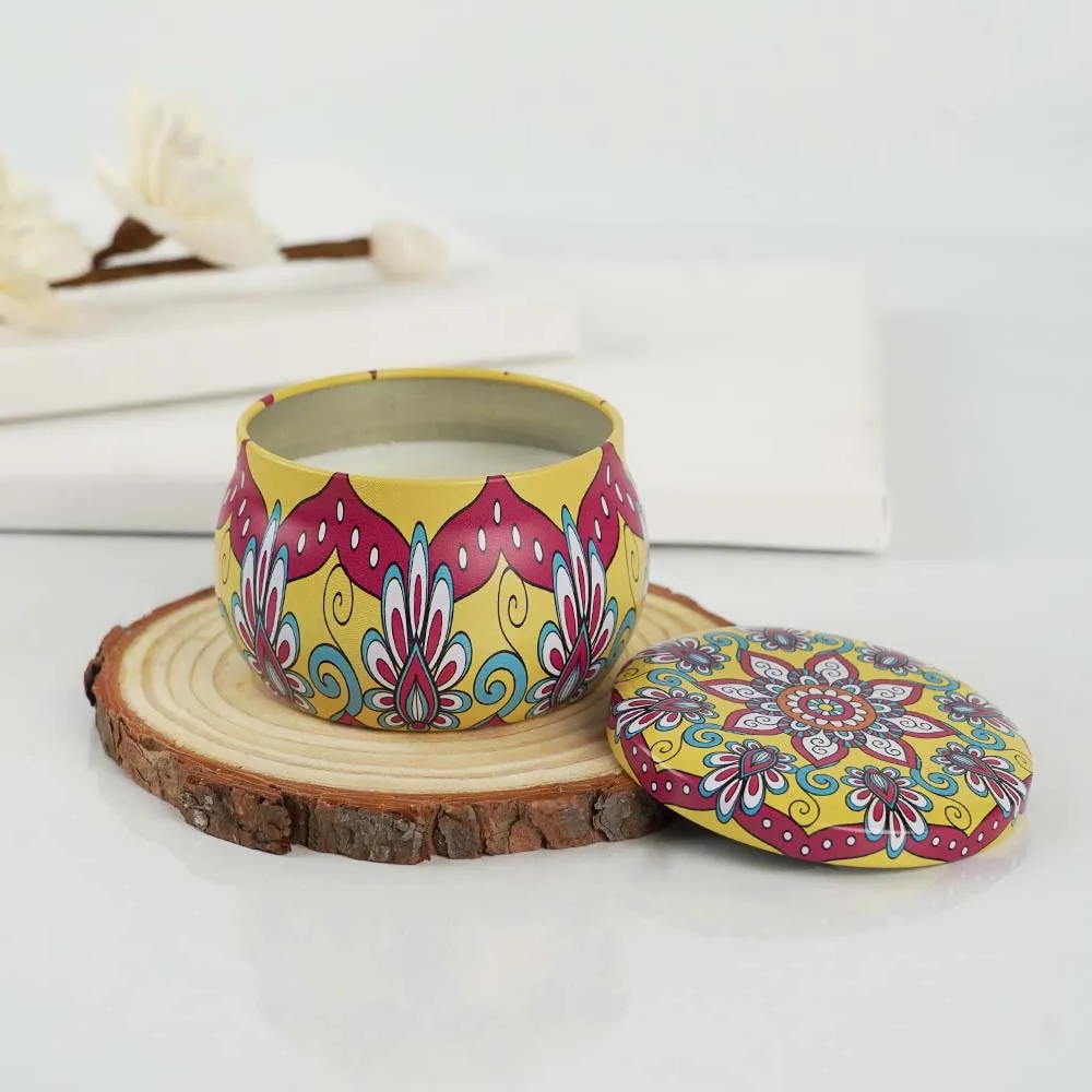 Scented Tin Candle Decorative Aroma Tin Gift Box Candle Soy Wax Tin Scented Candle