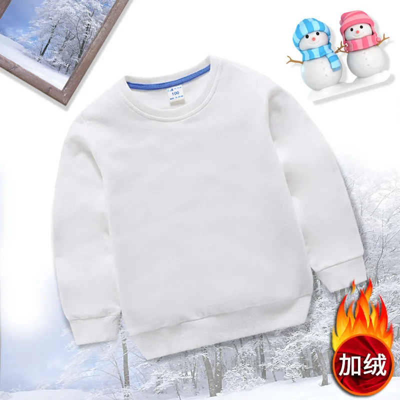 
Custom embroidered polar fleece plaid cartoon warm crewneck sweatshirt and sweatpants set unisex for children kids 