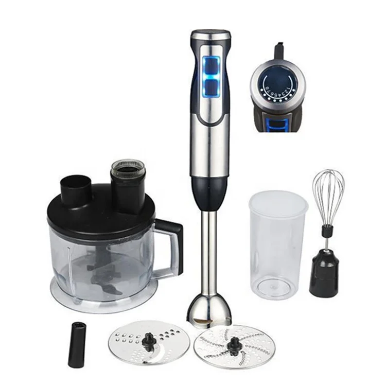 Home appliances 800watt hand stick blender with blue color LED light