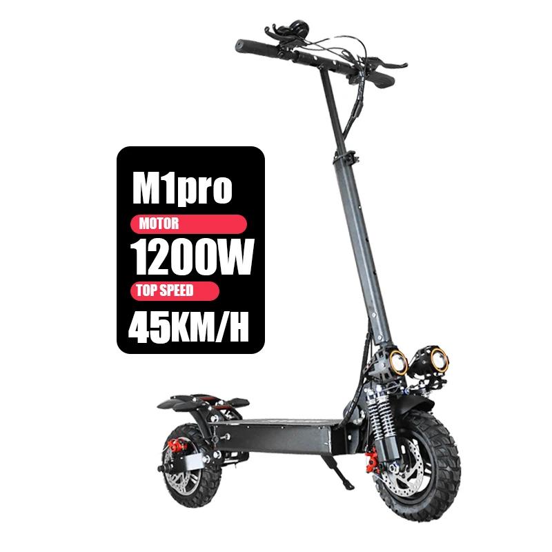 M1 pro Hot Sale 48v 1200w E Scooters Single Motor 10inch Foldable Adult Electric Scooter With Removable Seat