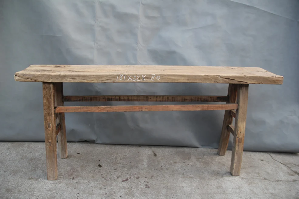Chinese antique reclaimed elm wood country style natural console table