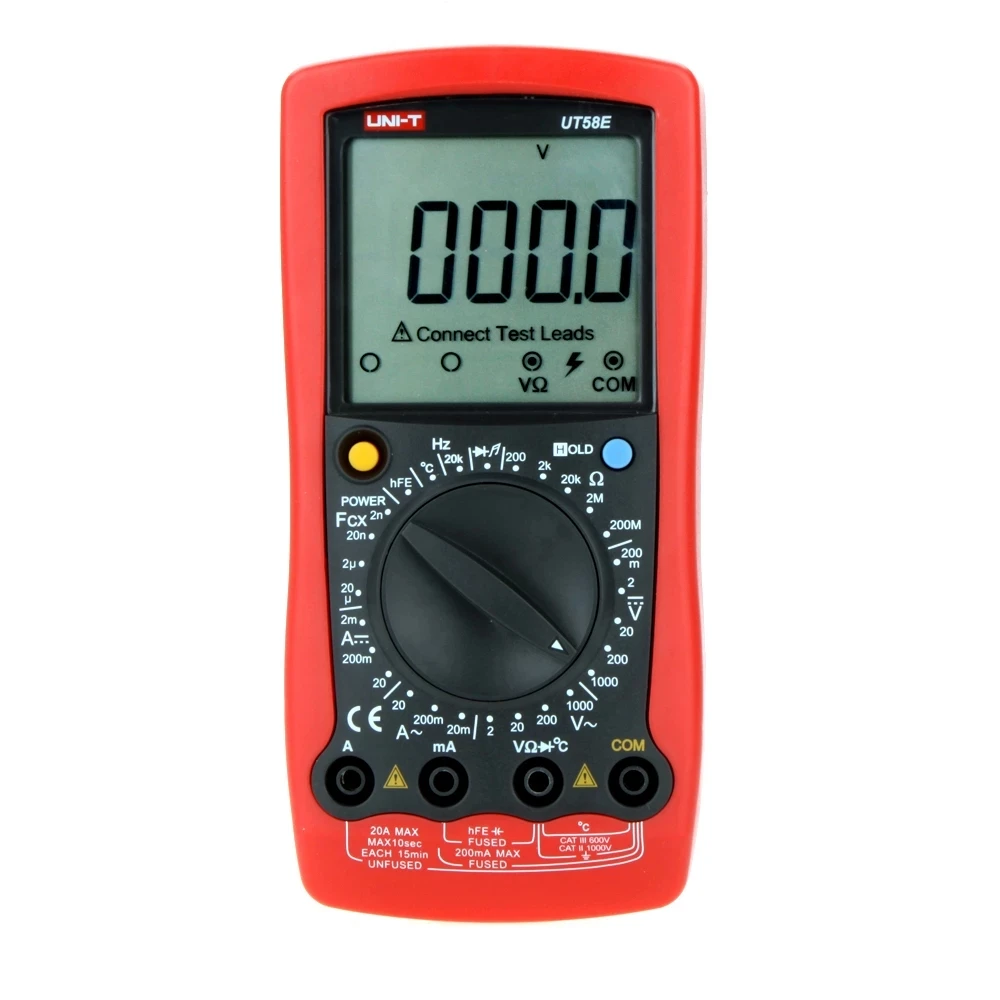 UNI-T UT58E w/ Frequency Temperature Test LCR Meter Modern Manual Range Digital Multimeters Ammeter Multitester DMM
