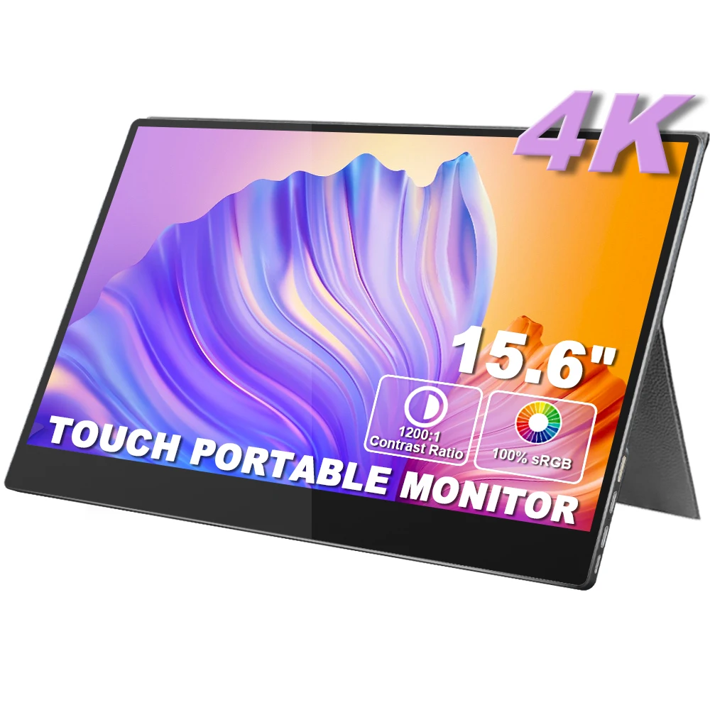 USB Type-c 3840x2160 4k Monitor with 5mm Ultra Slim LCD Display Screen for Laptop PC PS4 Gaming Portable Touch Monitor 100% sRGB